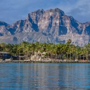 Loreto palm trees and mountains