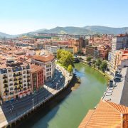 Aerial View Of Old Town Bilbao, Northern Spain